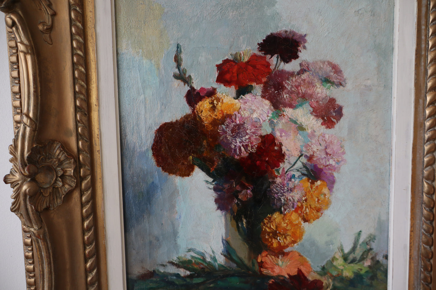 Willem Korteling, 1889-1964, stilleven met bloemen, olieverf op doek