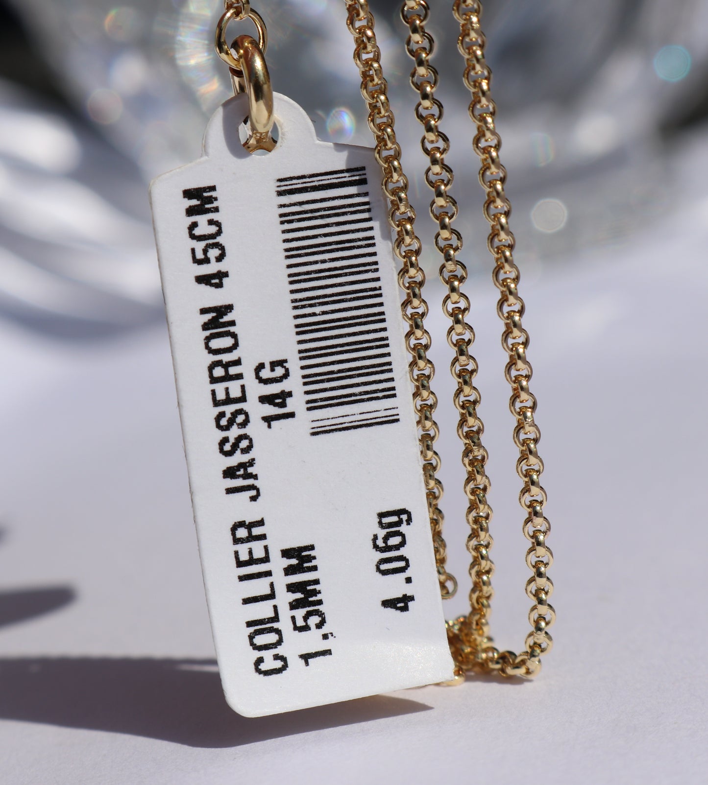 14 kt gold jasseron necklace 45 cm 4.06 grams