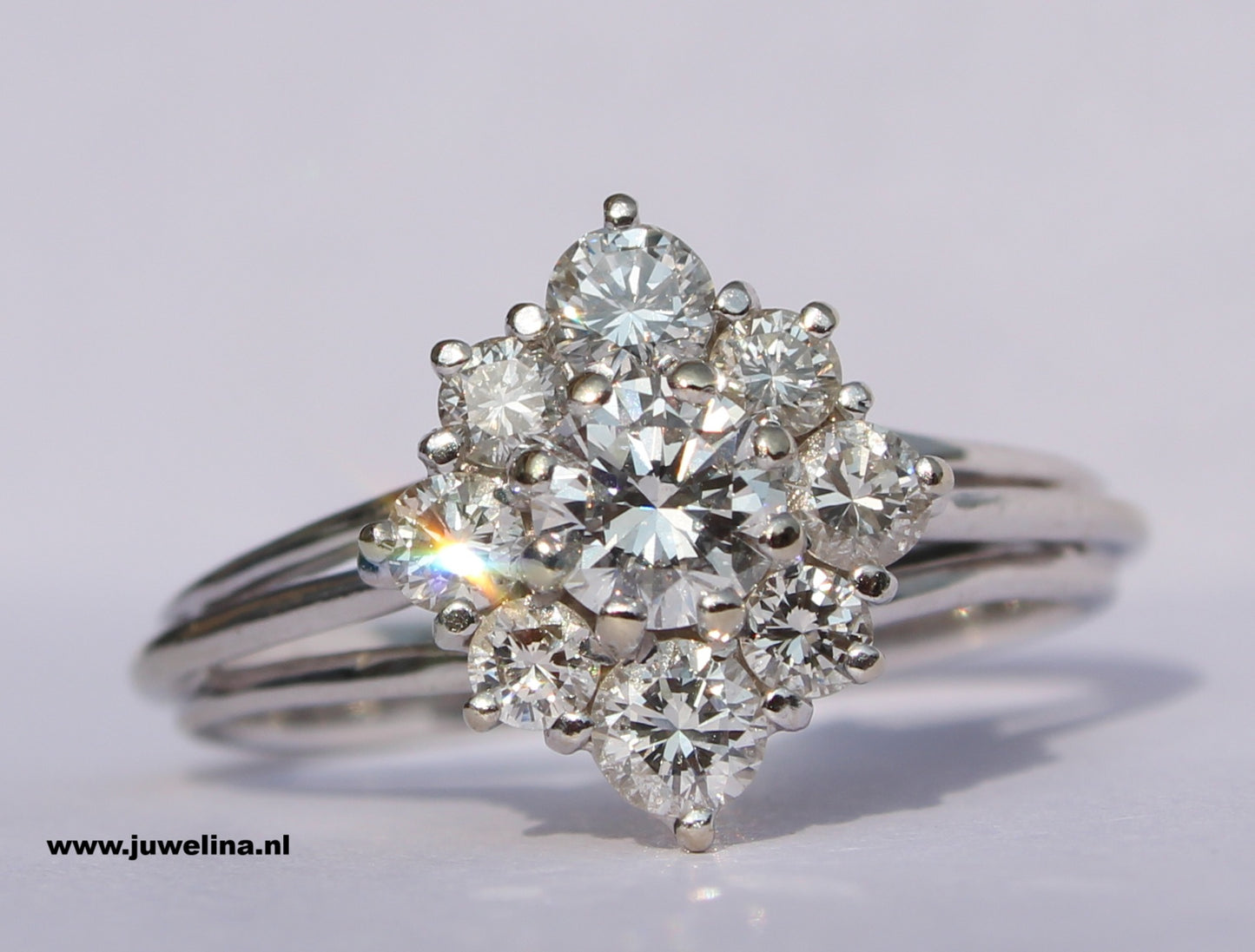 14 kt gouden ring 0.80 ct diamanten Natuurlijk VINTAGE IF/VS1 F/G