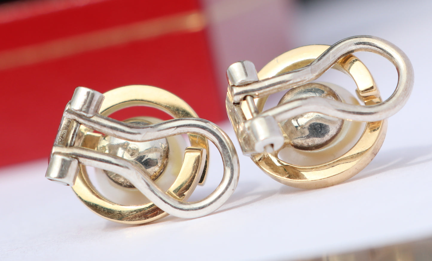 14 kt gouden oorclips met cultivé parels 4,17 gram
