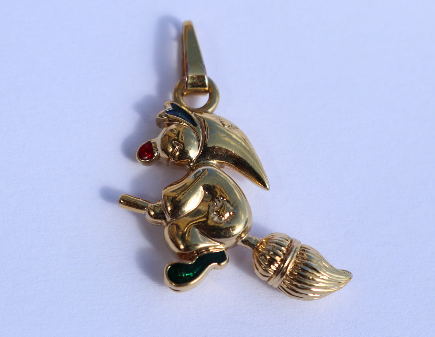 14 kt Gold Hexenanhänger 6,43 Gramm 3,8 cm mit Öse
