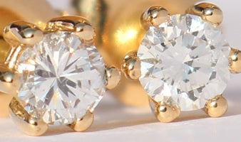 14 kt Goldohrringe 0,31 ct natürliche Diamanten