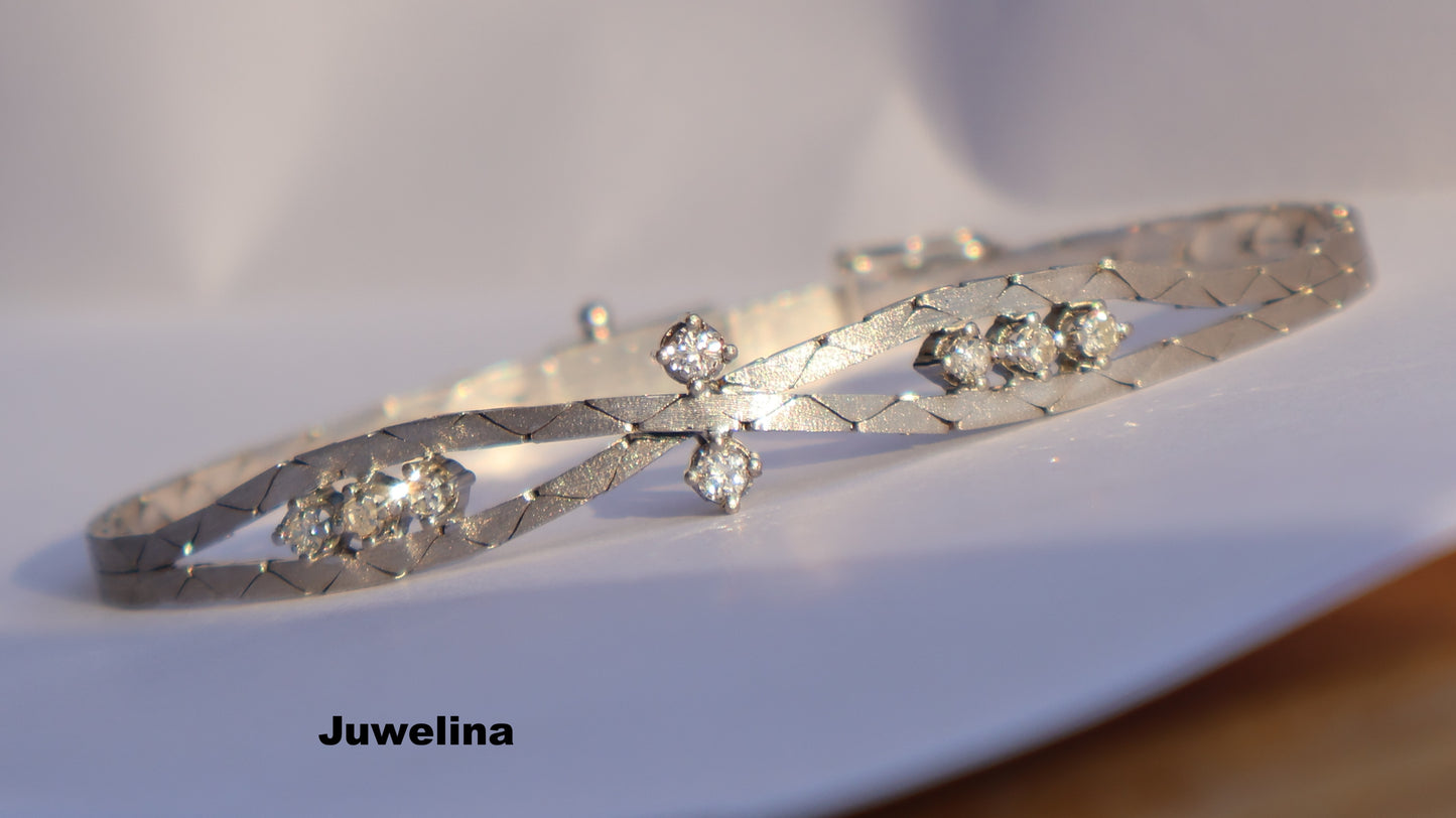 14 kt gouden armband met diamanten briljant  geslepen