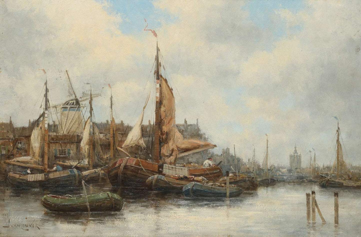 Hermanus Koekkoek II jr. 1836-1909 Stad aan een rivier