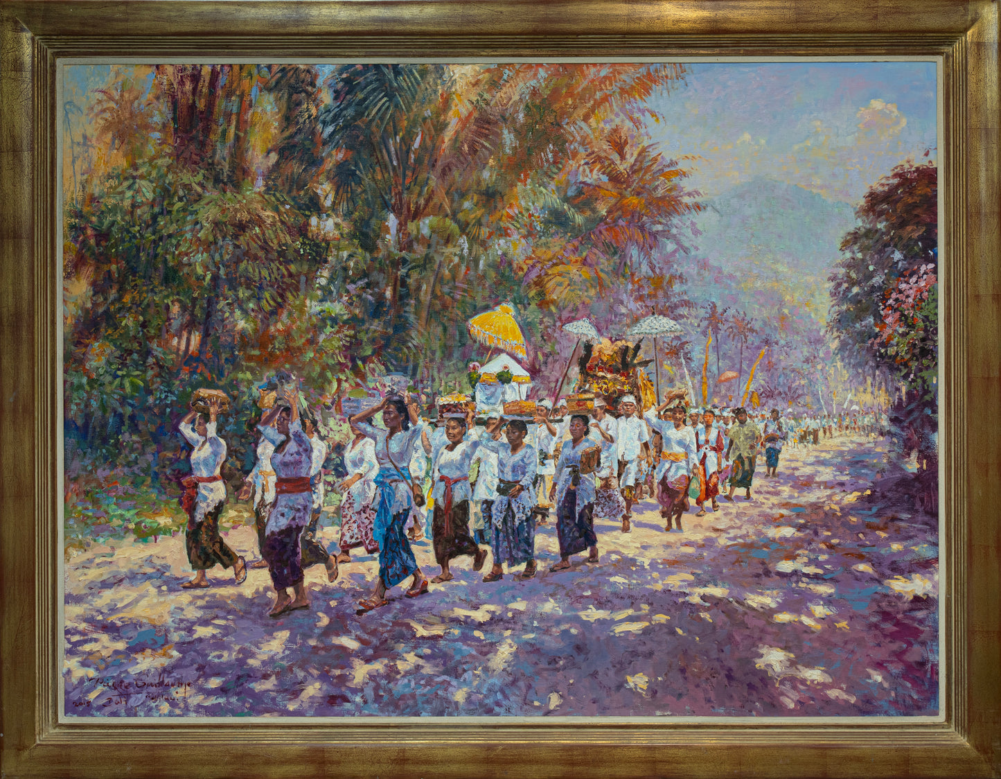 Pierre Guillaume, Flamboyant Balinese Procession, olieverf op canvas, 2015