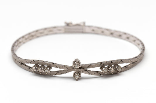 14 kt gouden armband met diamanten briljant  geslepen