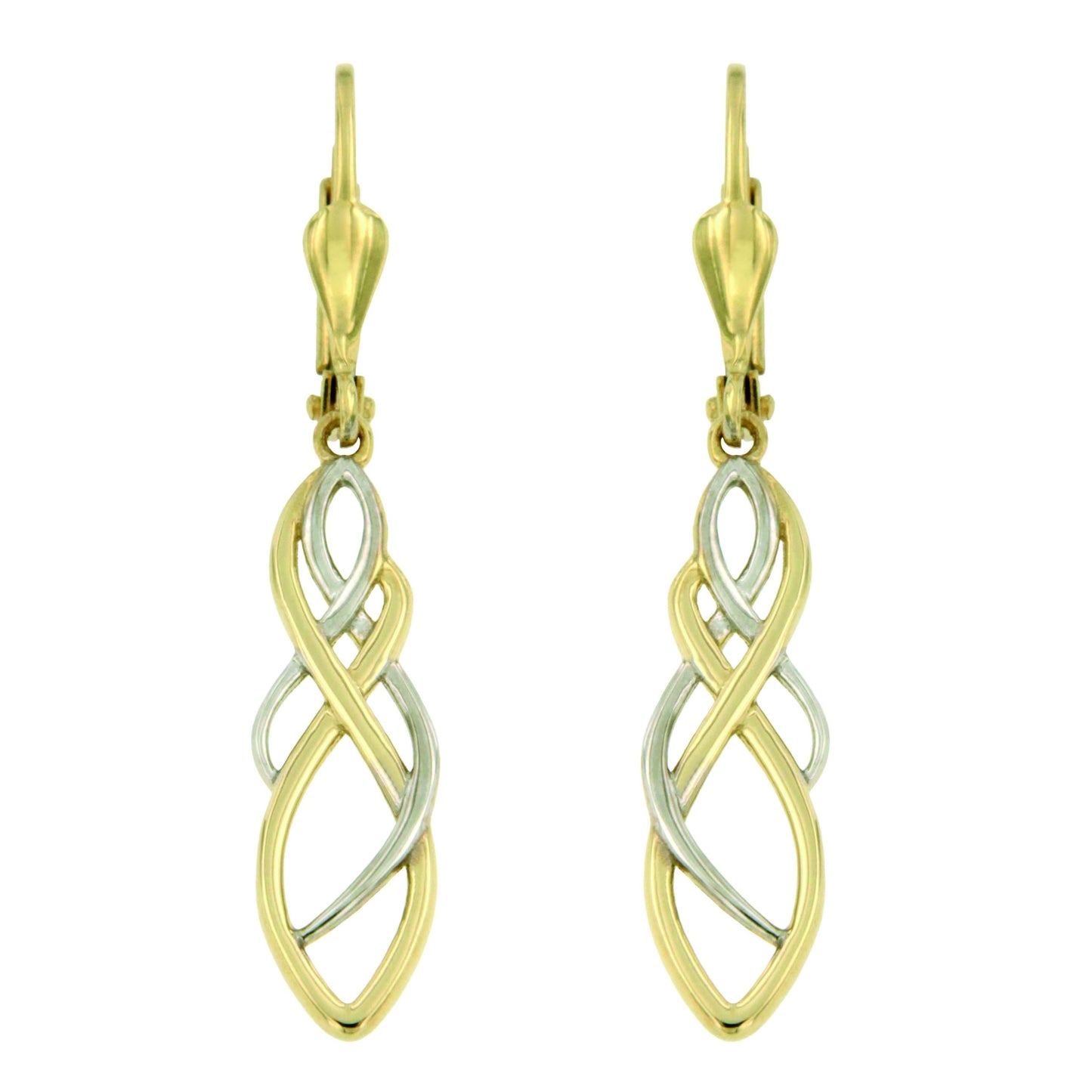 14 kt gouden oorbellen 3.7 cm lengte