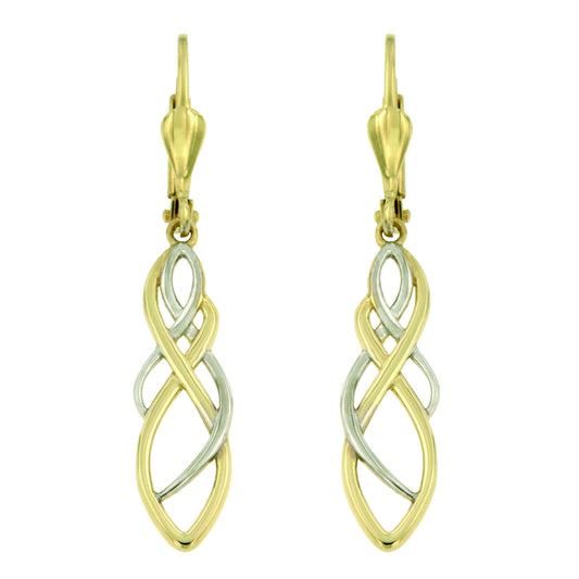 14 kt Goldohrringe, 3,7 cm Länge