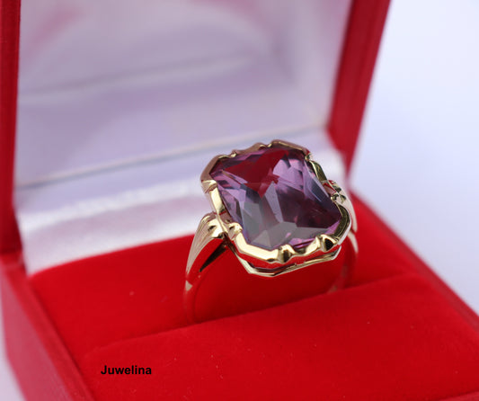 14 kt gouden ring met amethist 4,46 gram