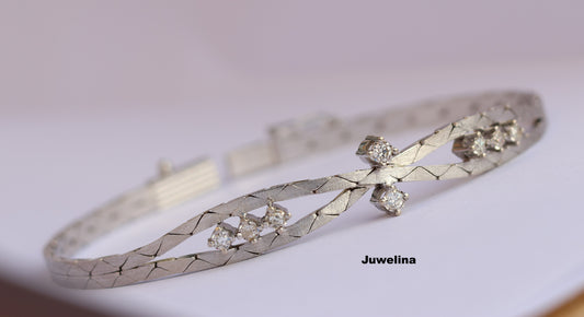 14 kt gouden armband met diamanten briljant  geslepen