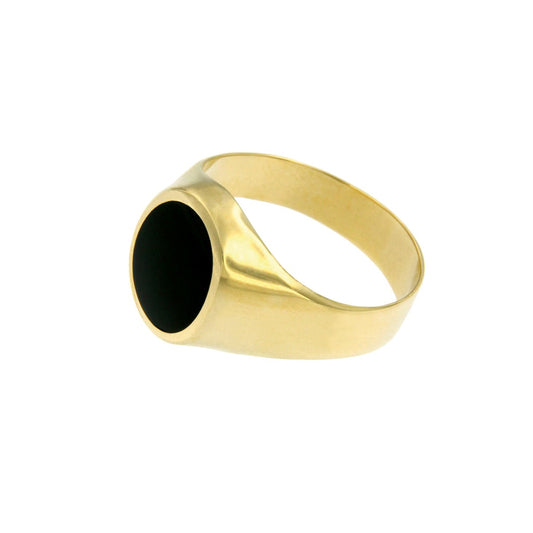 14 kt heren zelgelring Onyx 4 gram